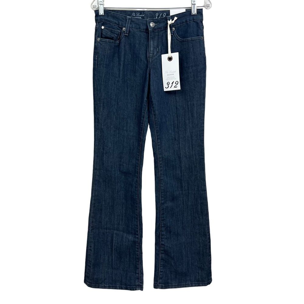 The Limited Womens 312 Denim Jeans Stretch Flare Leg 5 Pocket Dark Blue Size 2R*